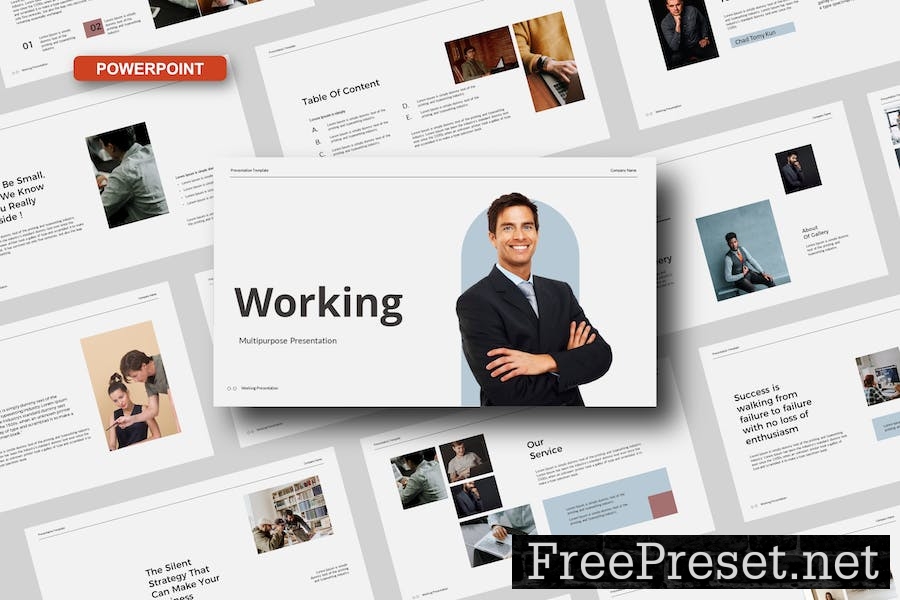 Working Powerpoint Template JDLZLTJ