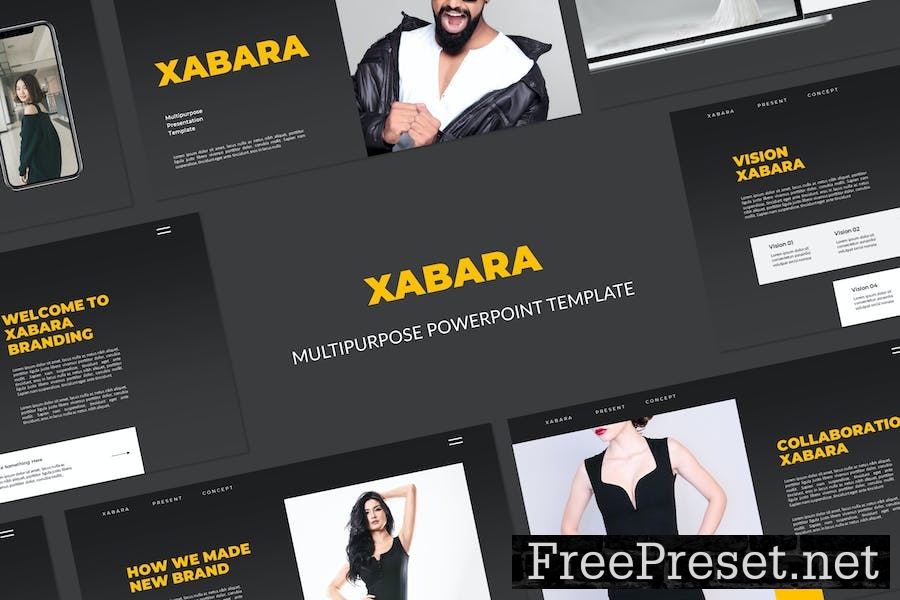 Xabara Multipurpose Powerpoint Template YBRR2W5