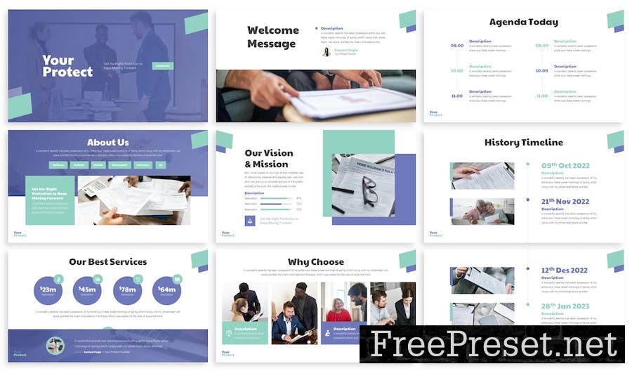 Yourprotect - Insurance Google Slides Template VPGJND8