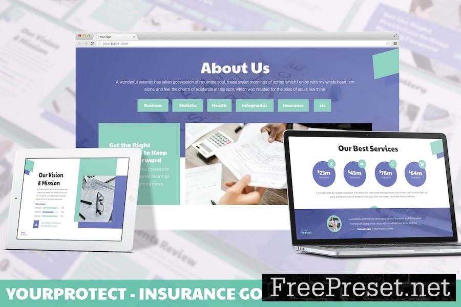 Yourprotect - Insurance Google Slides Template VPGJND8