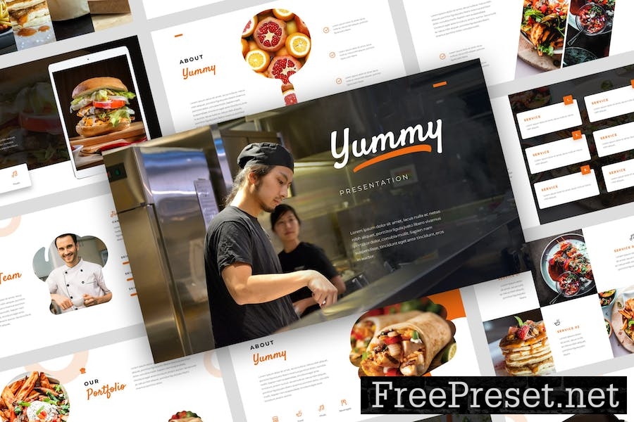 Yummy - Food Power Point Template G2YNLN8