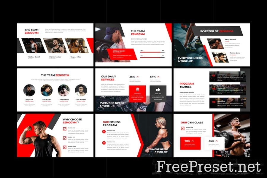 Zenogym - Fitness and Gym Google Slides Template C5LBB3K