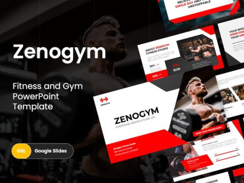 Zenogym - Fitness and Gym Google Slides Template C5LBB3K