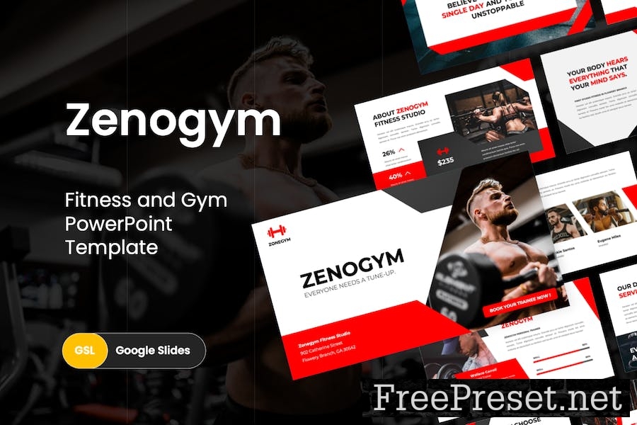 Zenogym - Fitness and Gym Google Slides Template C5LBB3K