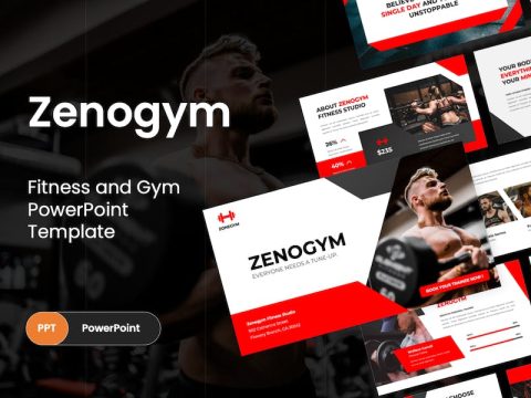 Zenogym - Fitness and Gym PowerPoint Template QZB8FDC