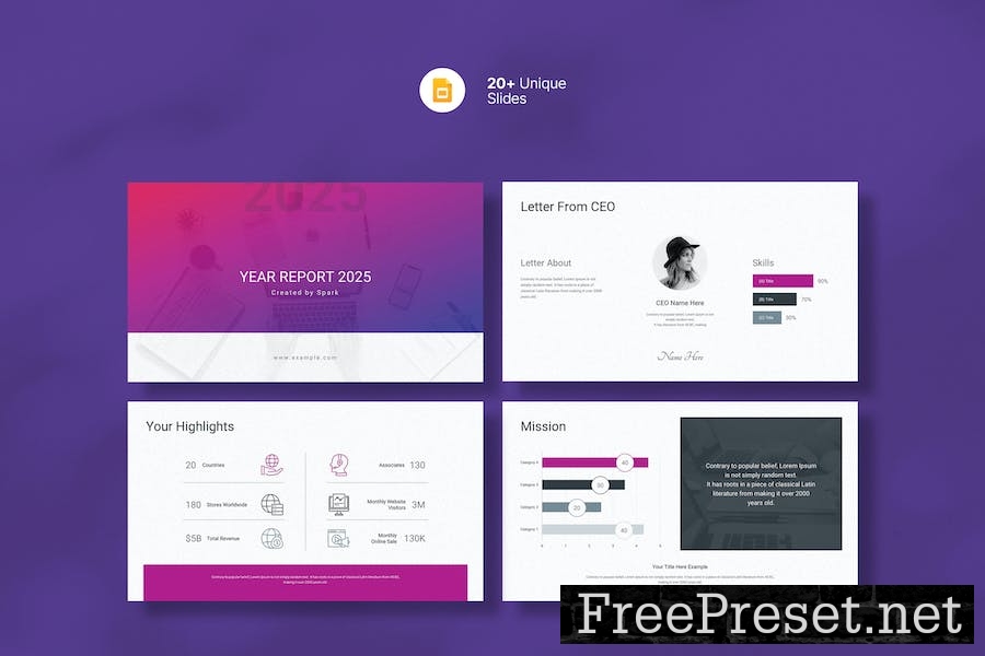 2025 Year Report Google Slides Template V63TMLM