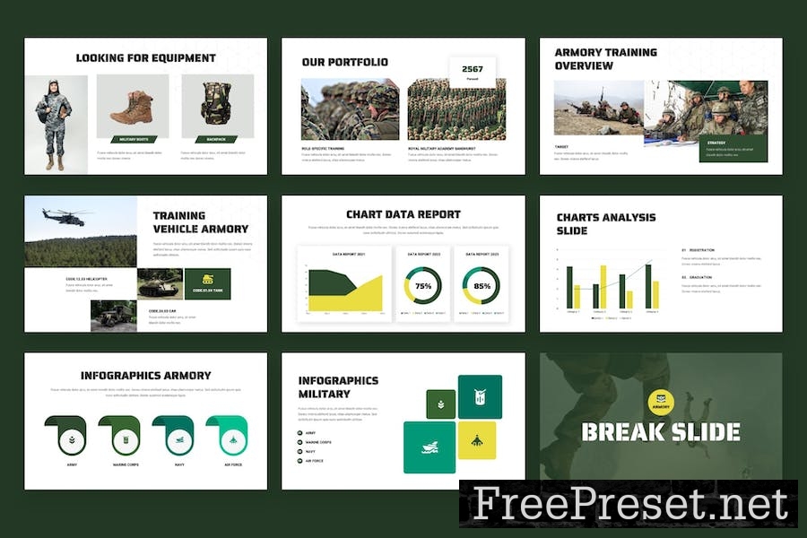 ARMORY - Military Education Powerpoint Template DYCEK9R