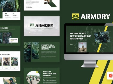 ARMORY - Military Education Powerpoint Template DYCEK9R