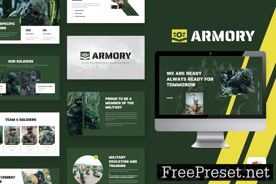 ARMORY - Military Education Powerpoint Template DYCEK9R