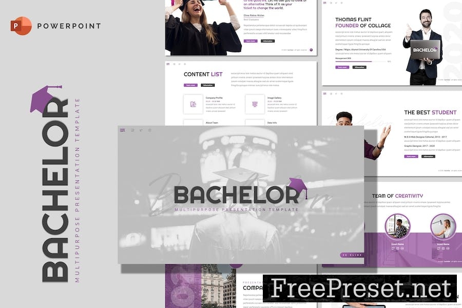 Bachelor - Education Powerpoint Template 5Q8H8G7