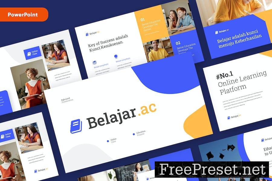 BELAJAR - Education Powerpoint Template 4AMN7MK