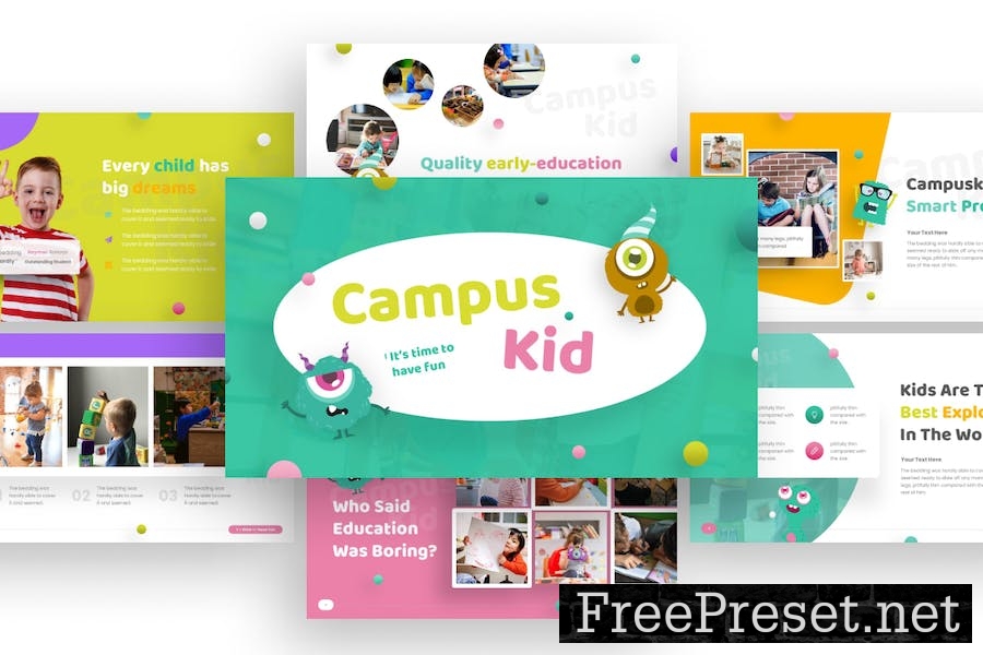 Campuskid Education PowerPoint Template SKSPCY3