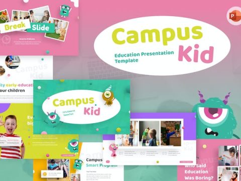 Campuskid Education PowerPoint Template SKSPCY3