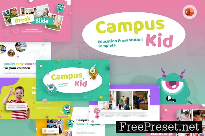 Campuskid Education PowerPoint Template SKSPCY3