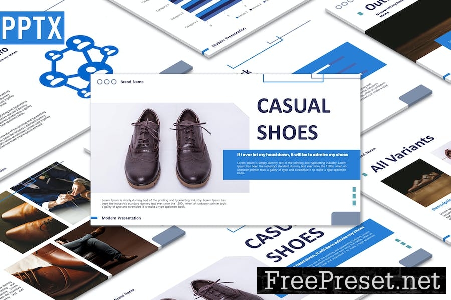 Casual Shoes - Powerpoint Template 3EA4XJ2