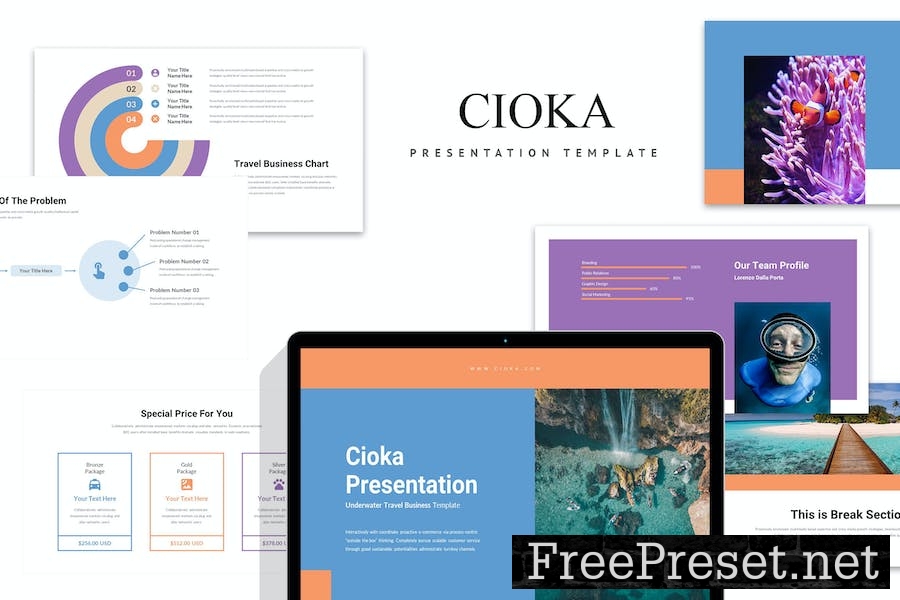 Cioka : Underwater Travel Business Google Slides