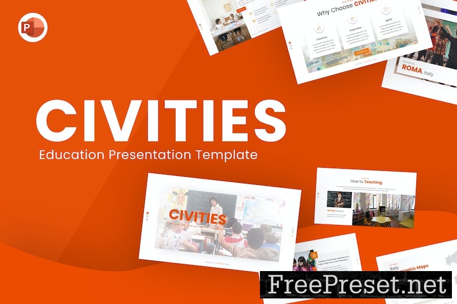 Civities Education PowerPoint Template U9Z4PLR