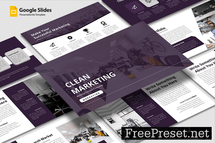 Clean Marketing - Google Slides Template 6QLYRPP