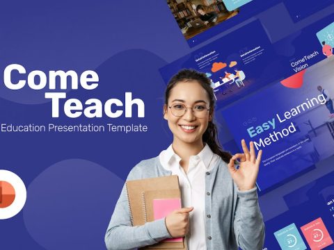 Cometeach Education PowerPoint Template D6GEGX7