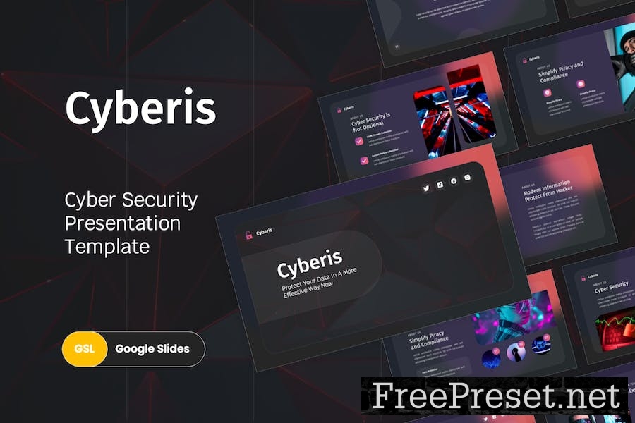 Cyberis - Cyber Security Google Slides Template LD8MPLE