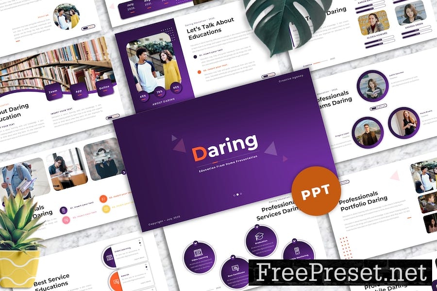 Daring - Education Powerpoint Template MUJ22ZQ