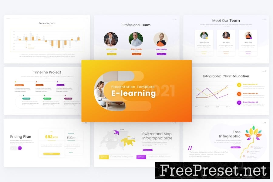 E-Learning Education PowerPoint Template TBN3ERG