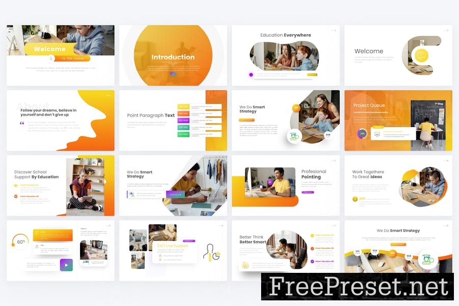 E-Learning Education PowerPoint Template TBN3ERG