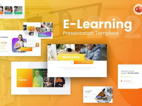 E-Learning Education PowerPoint Template TBN3ERG