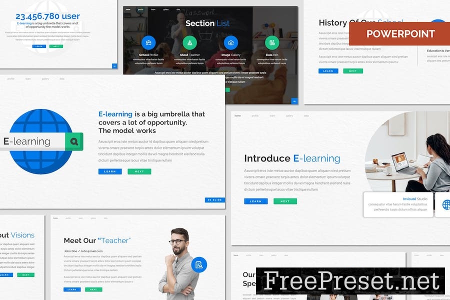 E Learning - Education Powerpoint Template ZYC57YD