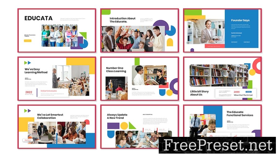 Educata Education Presentation PowerPoint Template 95KVU4M