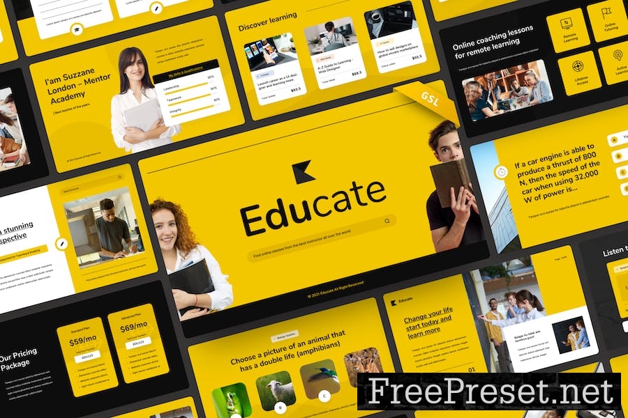 Educate - Education Google Slide Template KCGN4H4