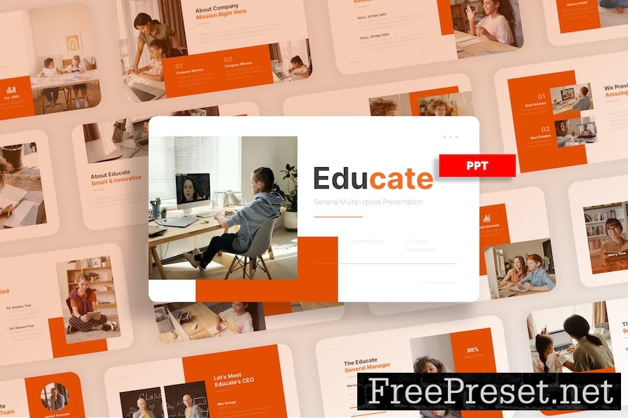 Educate - School And Education PowerPoint X8PZNZC