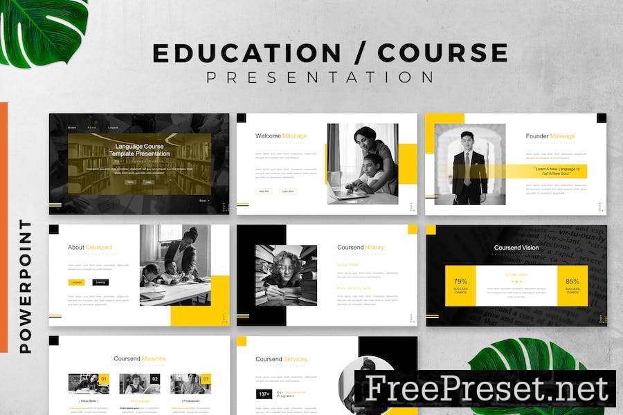 Education / Course powerpoint slide template TVDU7KG