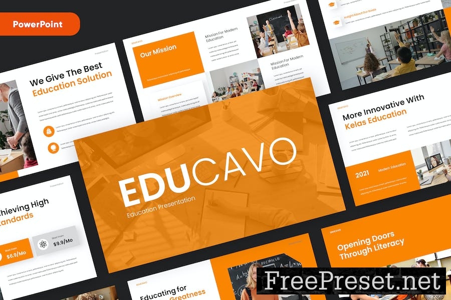 EDUCAVO - Education Powerpoint Template X2CT8WU