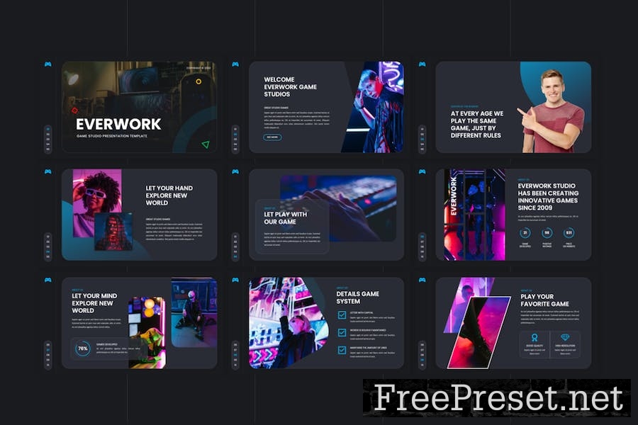 Everwork - Gaming Studio Google Slides Template
