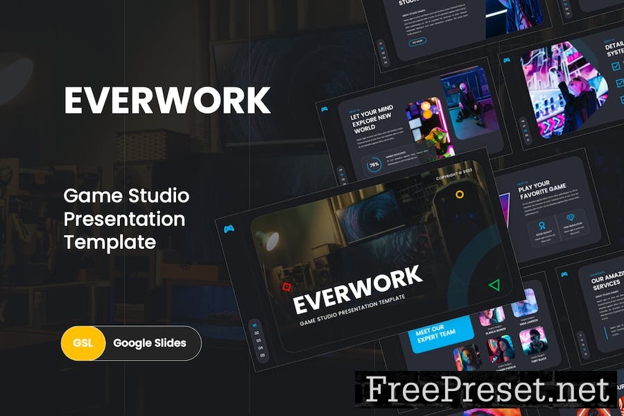 Everwork - Gaming Studio Google Slides Template