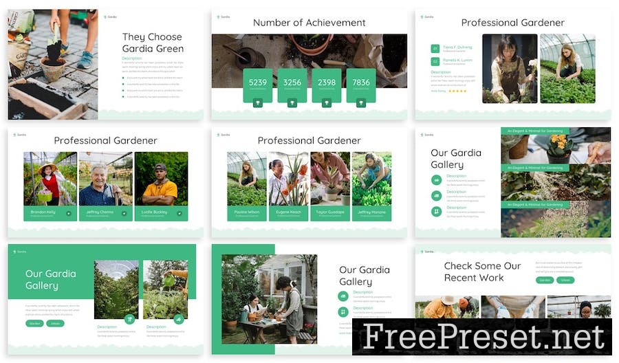 Gardia - Gardening Google Slides Template L6FK768