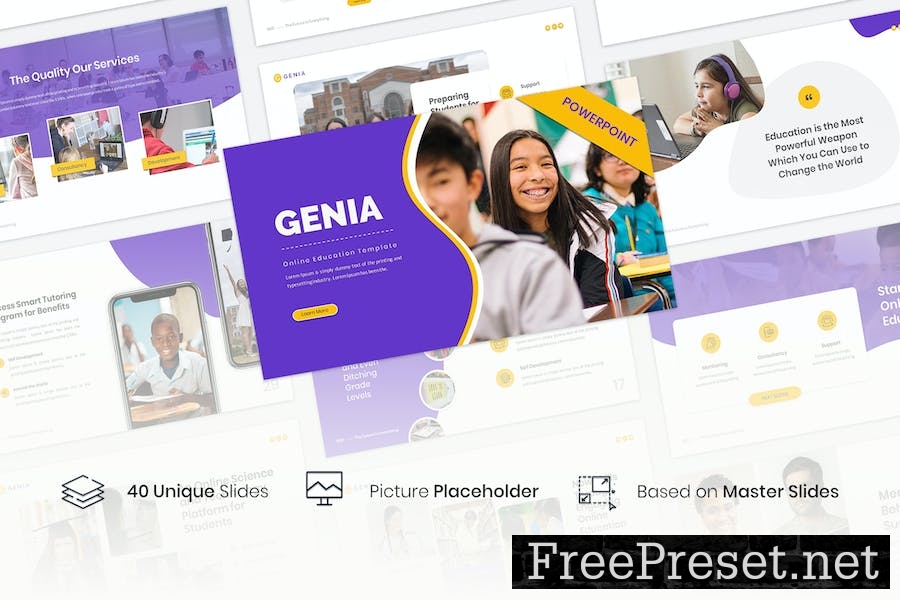 Genia – Online Education PowerPoint Template JZCEJML