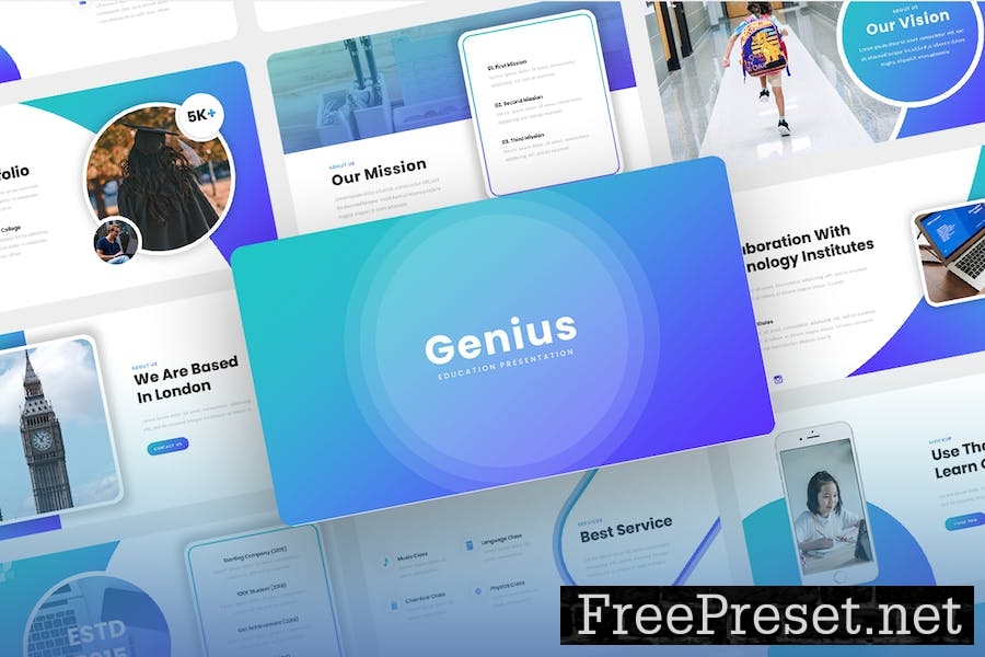 Genius - Education PowerPoint Template 2J3KZ4A