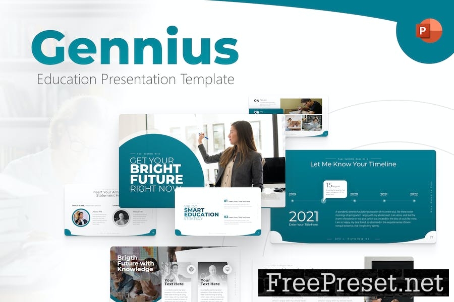 Gennius Education Powerpoint Template MH6PKPQ