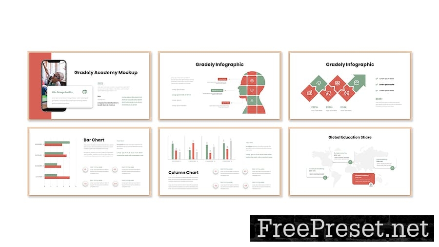 Gradely Education Presentation PowerPoint Template 3FK7SMV