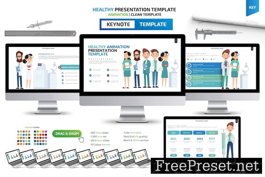 Healthy Animation Keynote Presentation Template WNVCNXK