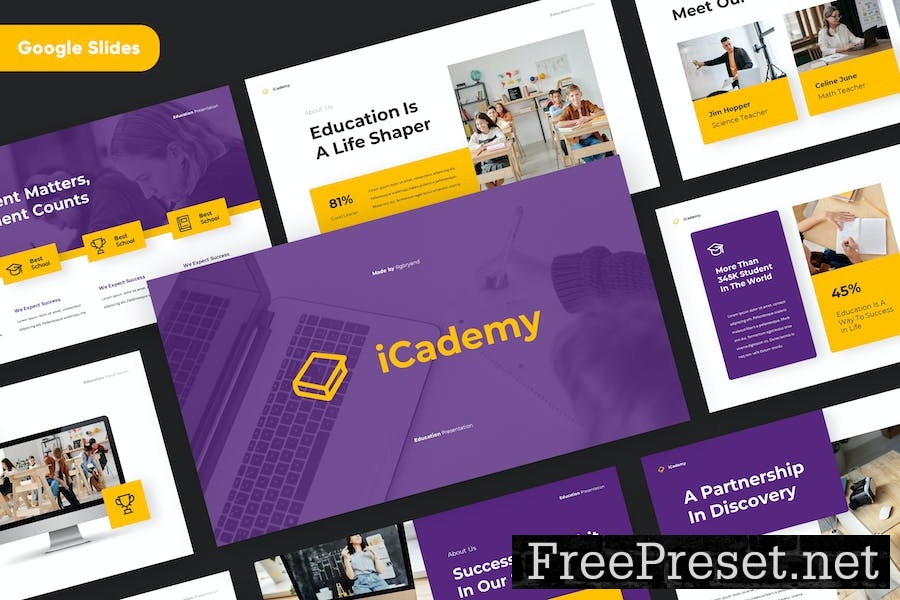 iCademy - Education Google Slides Template RAQRDPX