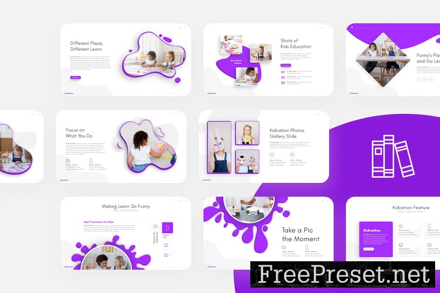 Kidcation Kids Education PowerPoint Template LDFZUMH