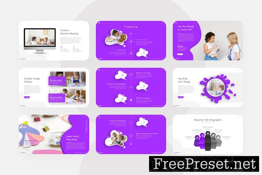 Kidcation Kids Education PowerPoint Template LDFZUMH