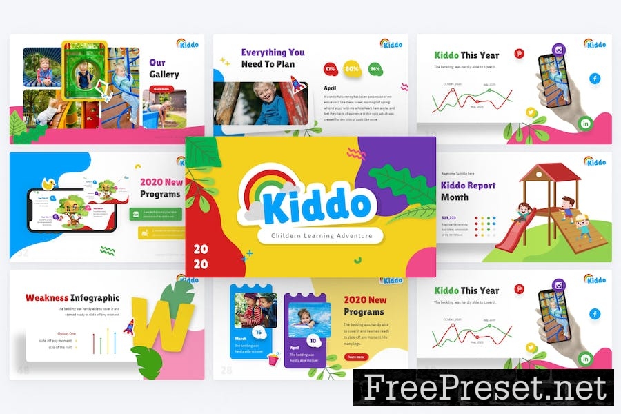 Kiddo Education PowerPoint Template P9STMVX