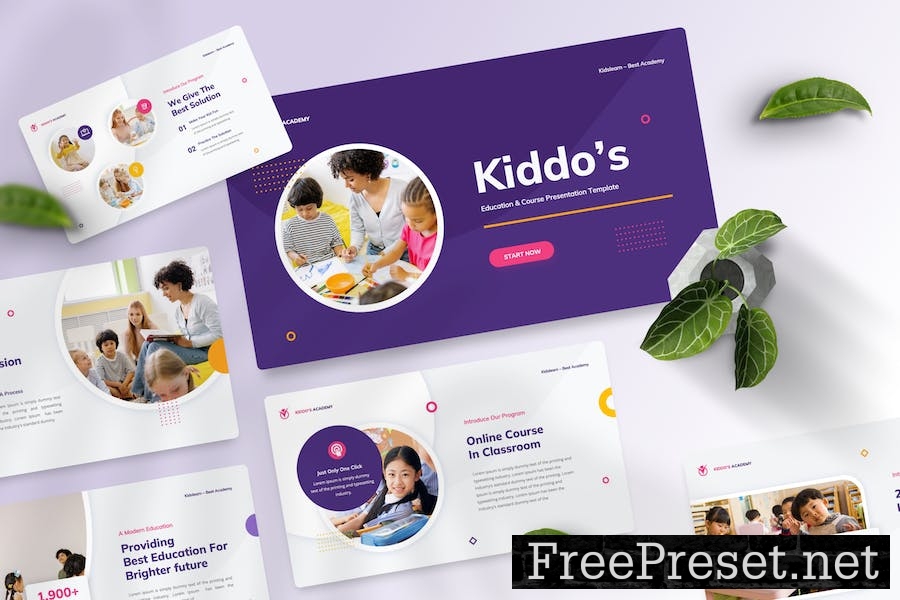 Kiddos - Children Education Powerpoint Template 74JGFW4
