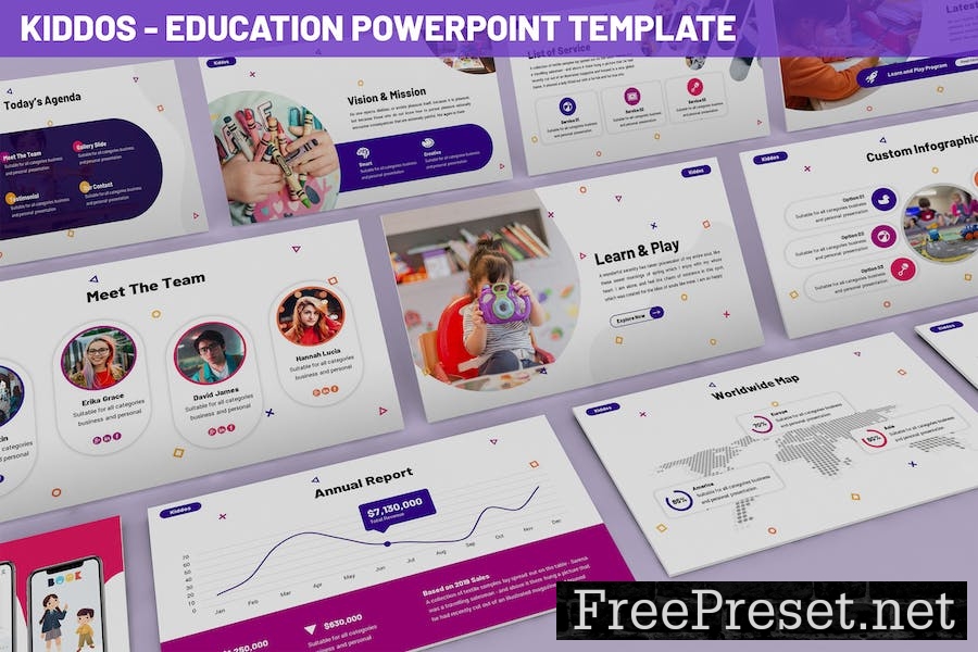 Kiddos - Education Powerpoint Template HZATS86