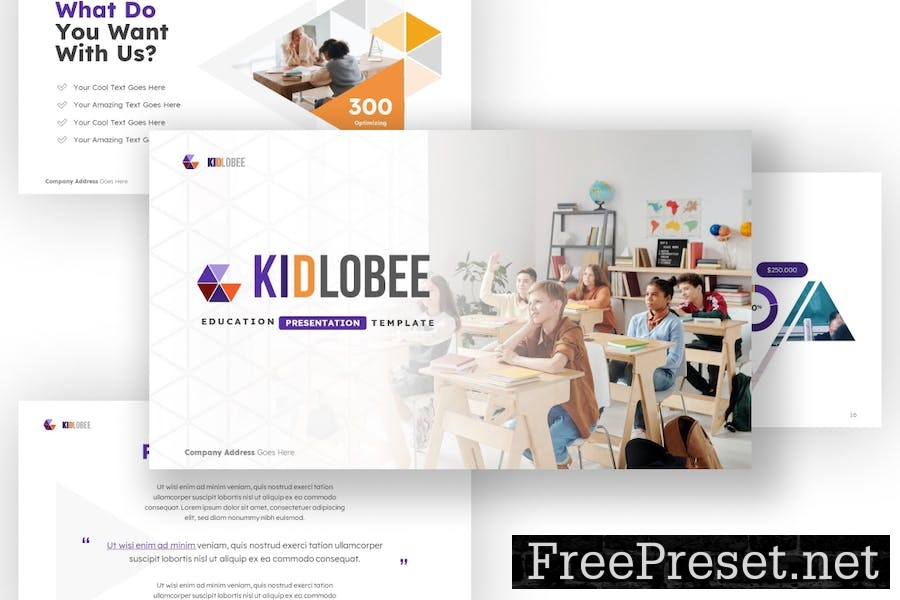 Kidlobee Education PowerPoint Template 87Z49JM