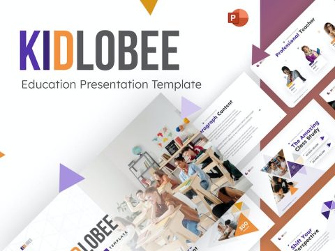 Kidlobee Education PowerPoint Template 87Z49JM